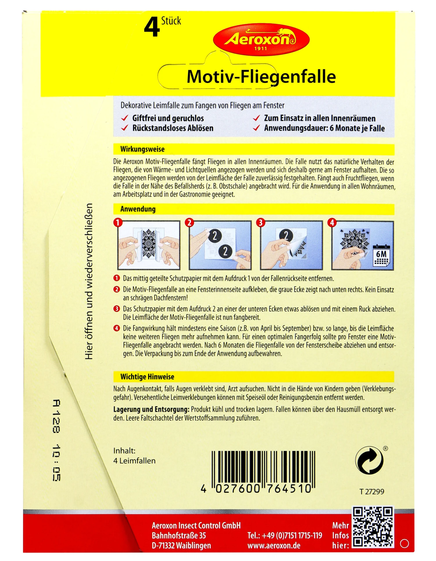 Aeroxon Motiv-Fliegenfalle - 4 Stück – Bild 2