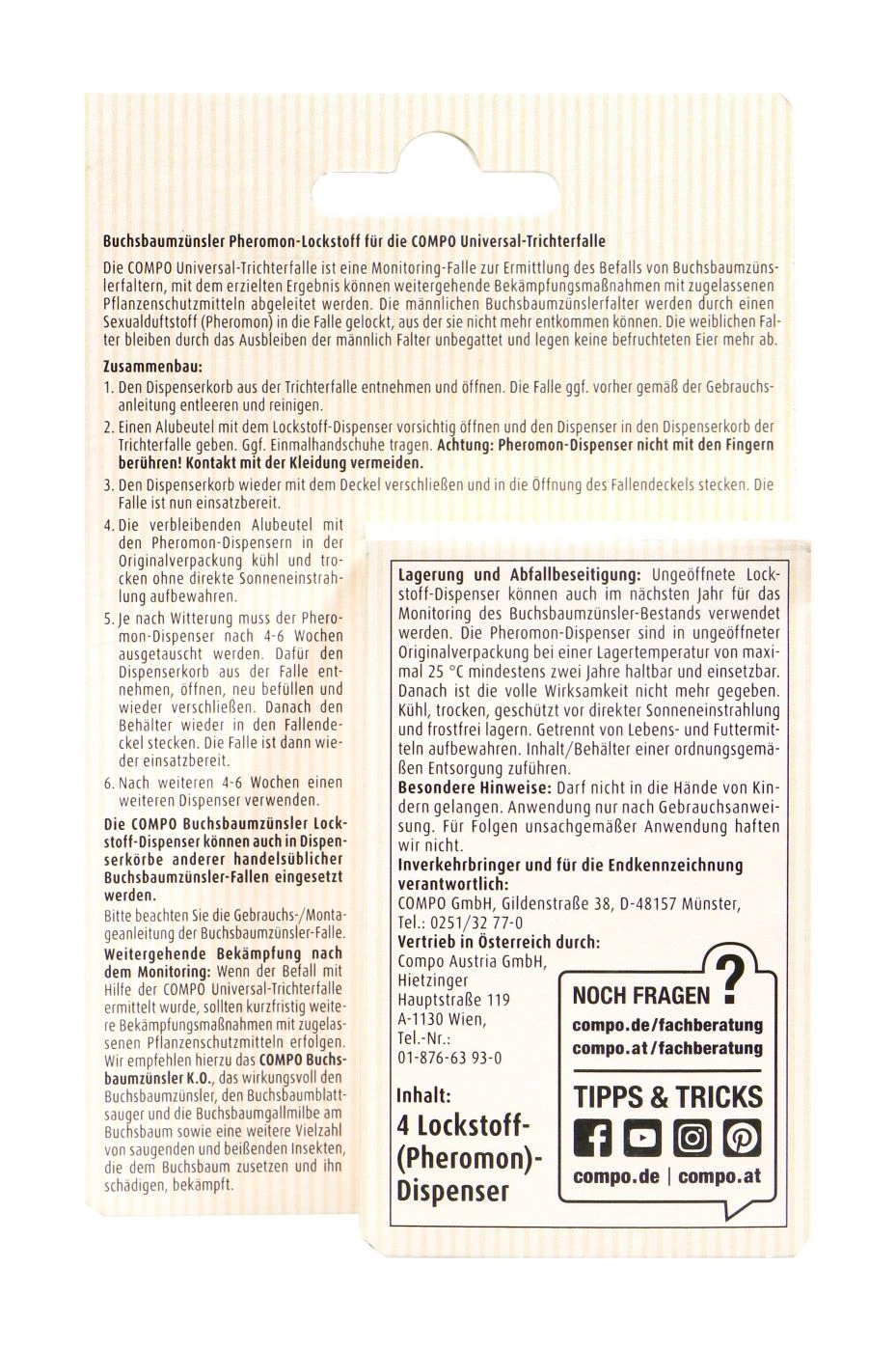 Compo Bio Buchsbaumzünsler Lockstoff - 3 Stück – Bild 2