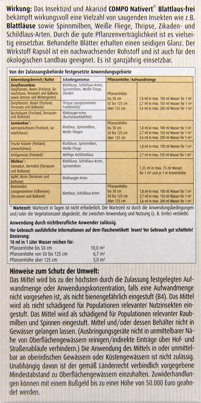Compo Nativert Blattlaus-frei - 0,5 L – Bild 3