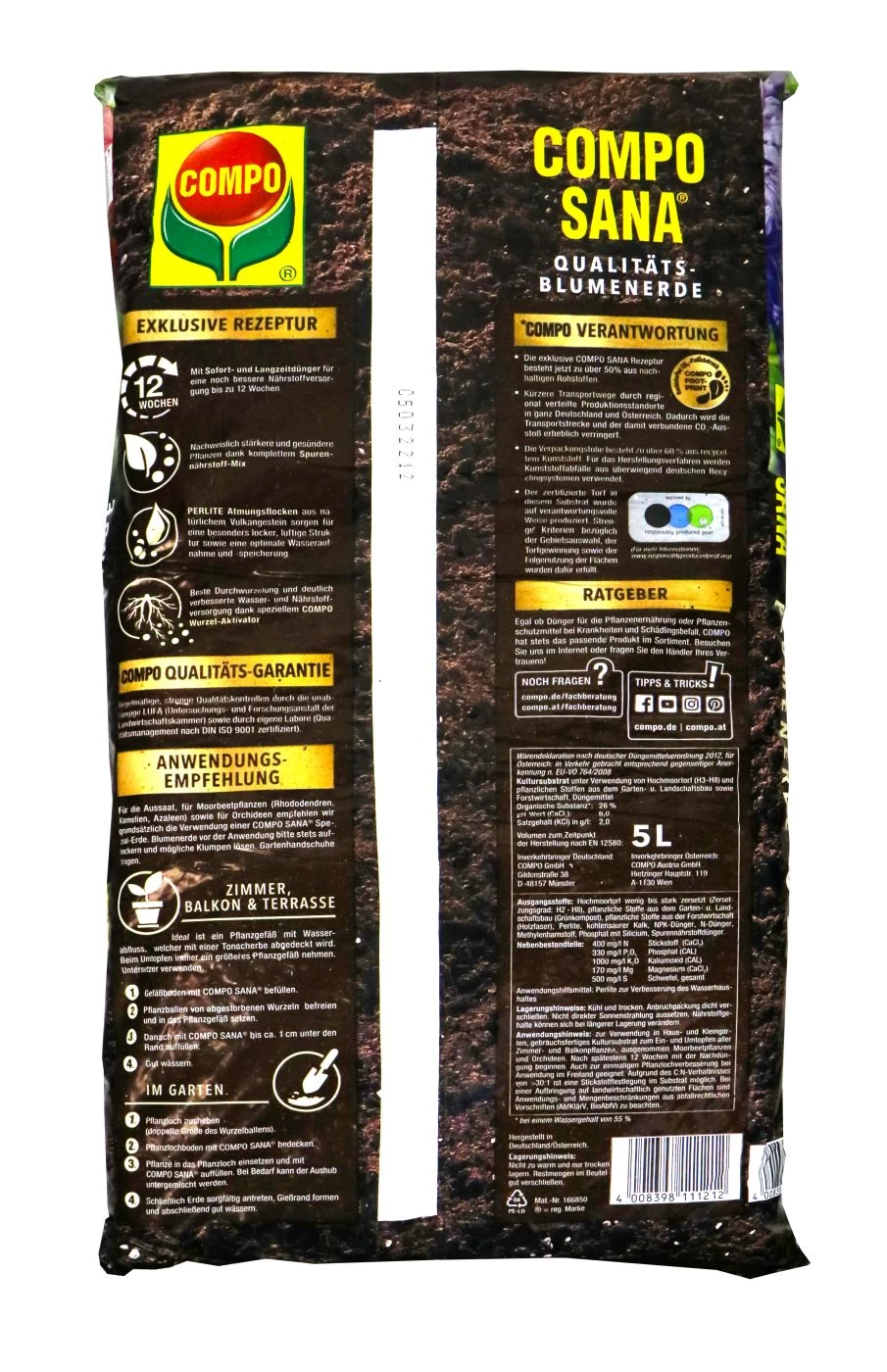 Compo Sana Qualitäts-Blumenerde - 5 L – Bild 2