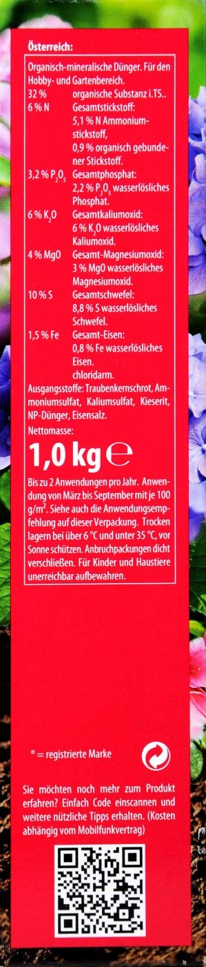 Compo Spezialdünger Rhodo- Und Hortensien Vital - 1 Kg – Bild 2