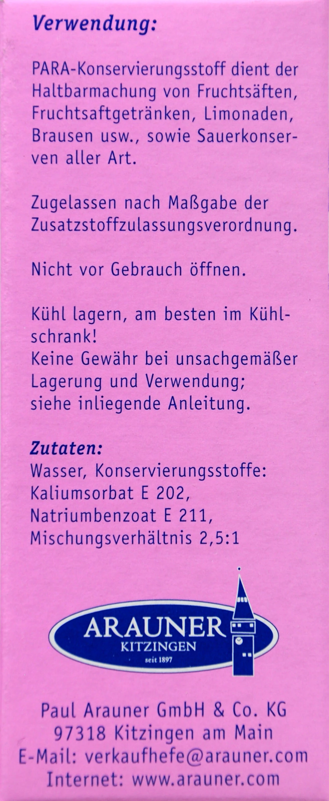 Kitzinger Para Konservierungsmittel - 50 Ml – Bild 3