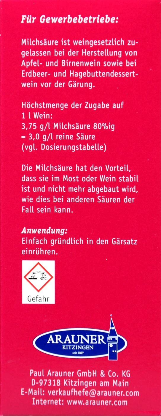 Kitzinger Milchsäure 80 % - 125 G – Bild 4