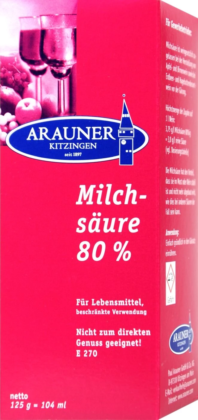 Kitzinger Milchsäure 80 % - 125 G