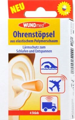 Ohrenstöpsel Polymerschaum - 4 Stück